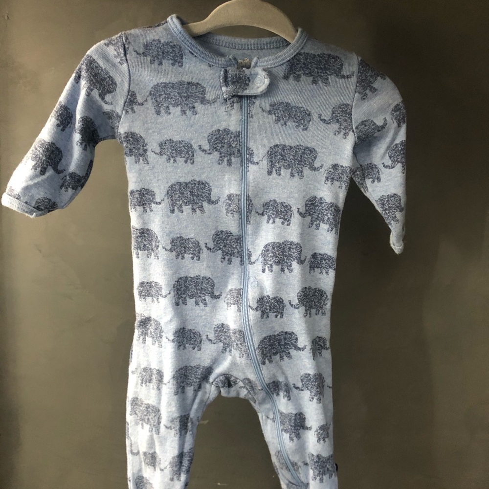 Offsprings blue jumpsuit with elephants stamp